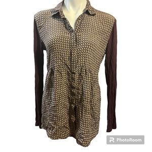 Weekend Max Mara Purple silk owl print shirt